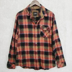 CQR Flannel Men's Button down long sleeve L Plaid L 9638P